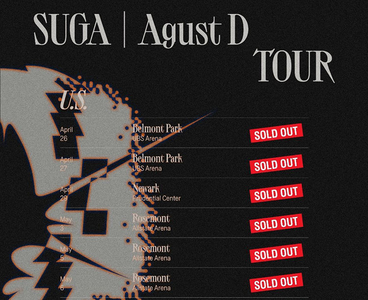 Suga's Agust D US Tour Sells Out in a Few Hours