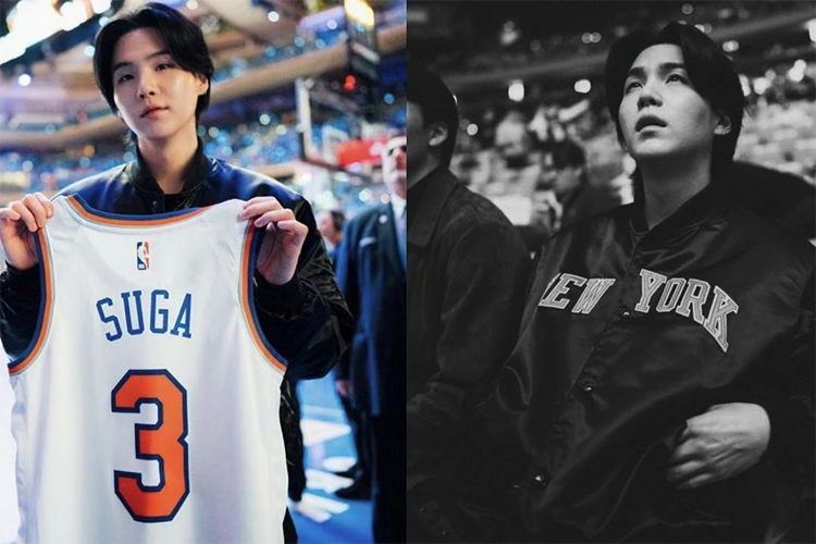 BTS' SUGA attends his first match as the newest NBA ambassador